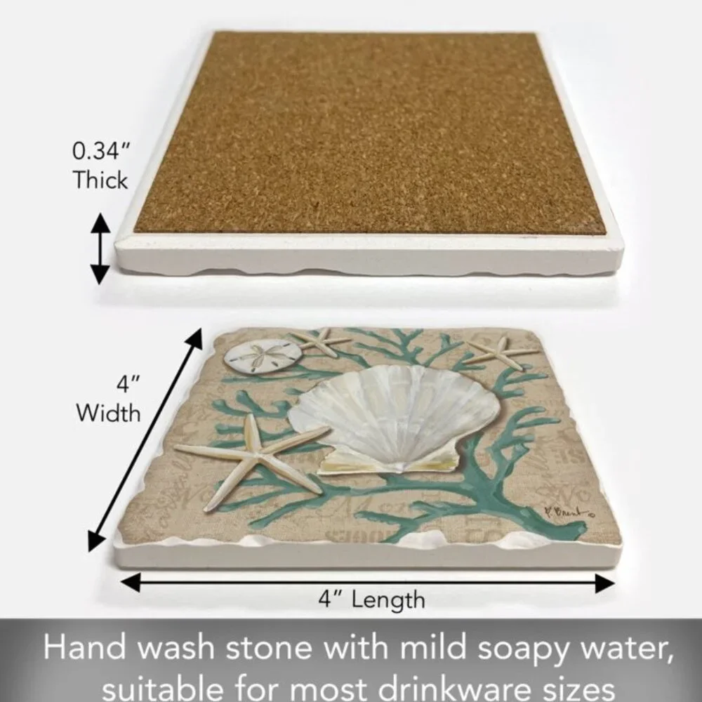 Bermuda Themed‎ Wall Decor Tiles - Set of 4